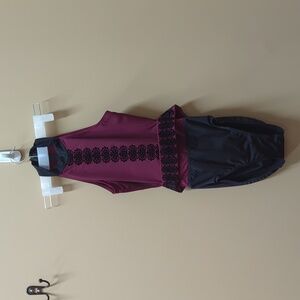 Maroon and Black Leotard